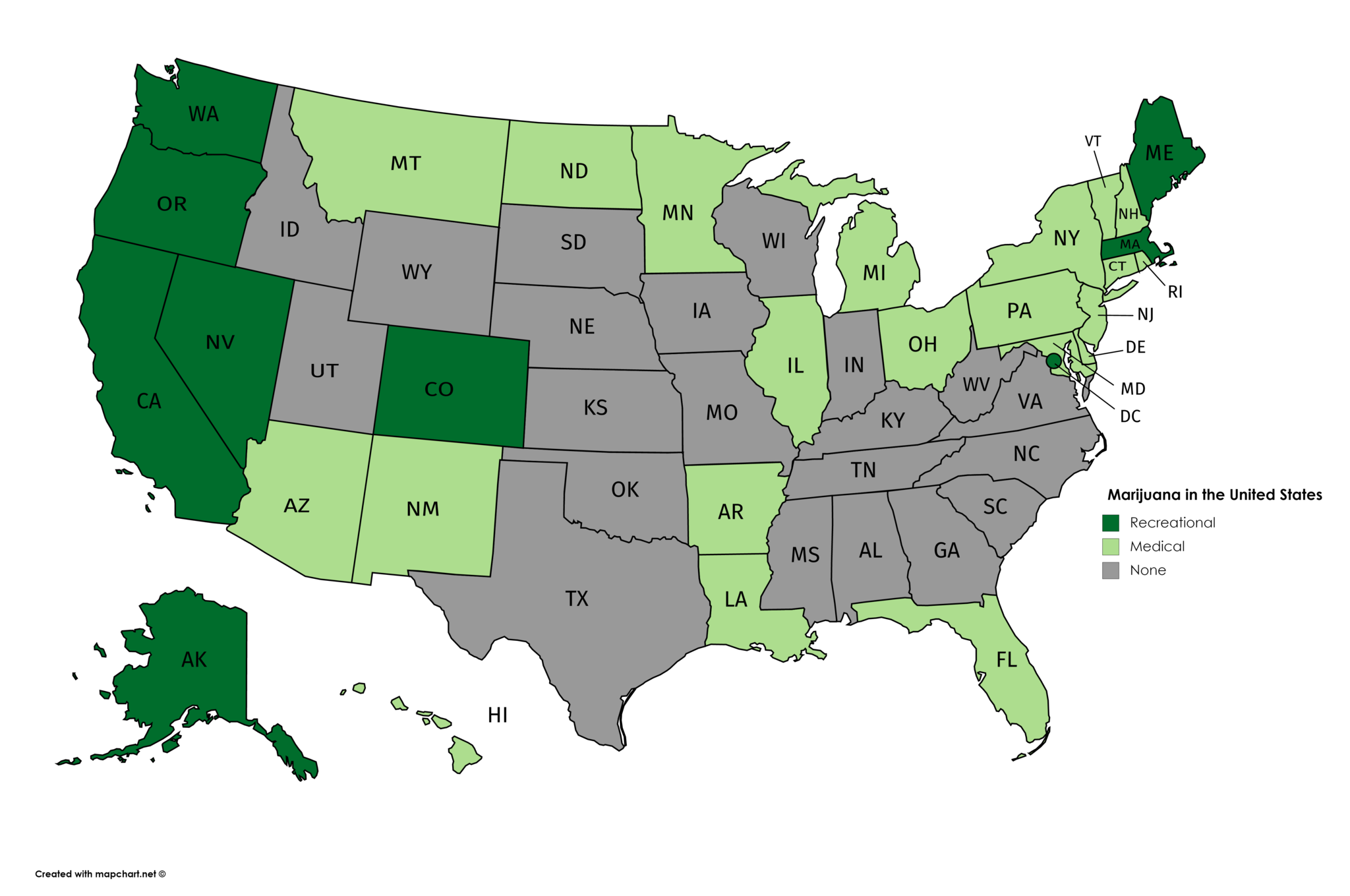 States Can Legally Smoke Marijuana